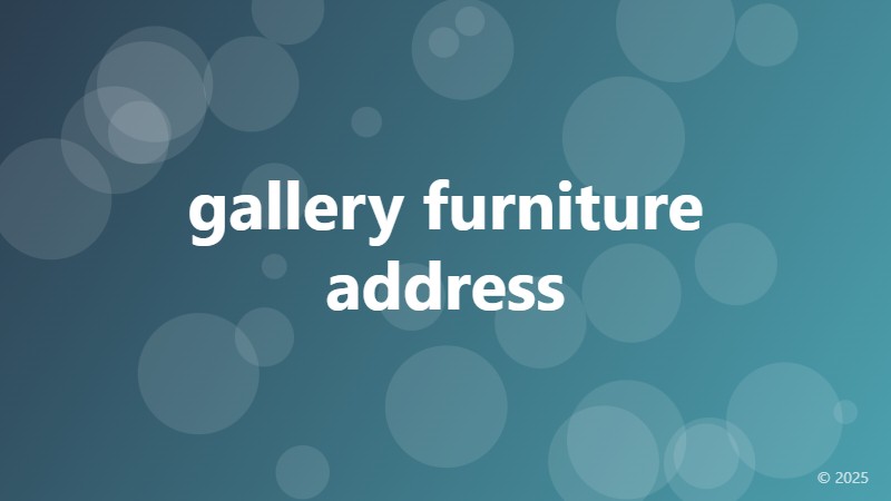 gallery furniture address