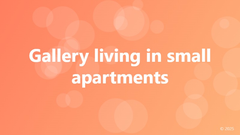 Gallery living in small apartments