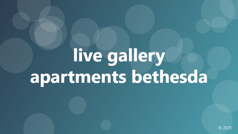 live gallery apartments bethesda