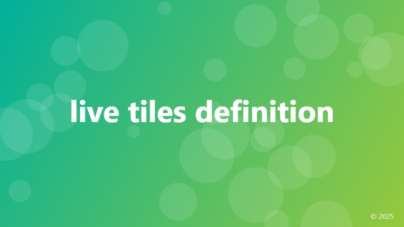 live tiles definition